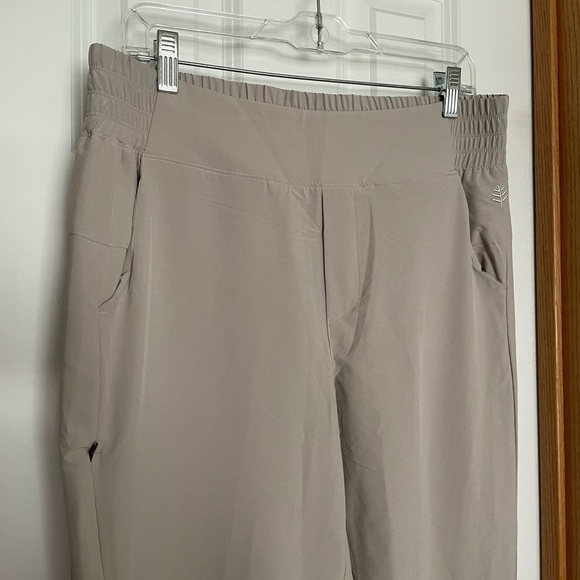 Coolibar Wide Leg Pants Cream/Tan Size Medium UPF 50+ - Picture 3 of 11